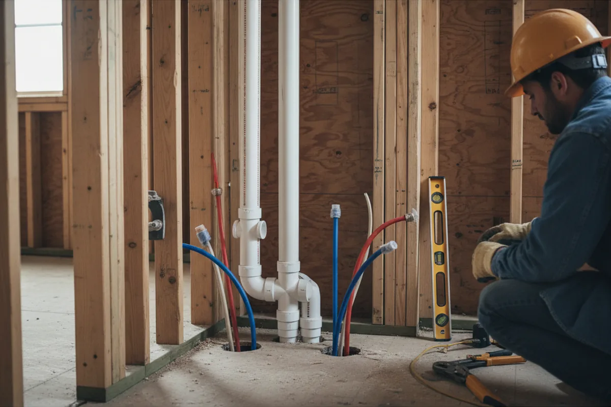 Drain and supply rough-in during Toilet Repair and Installation in Clemson