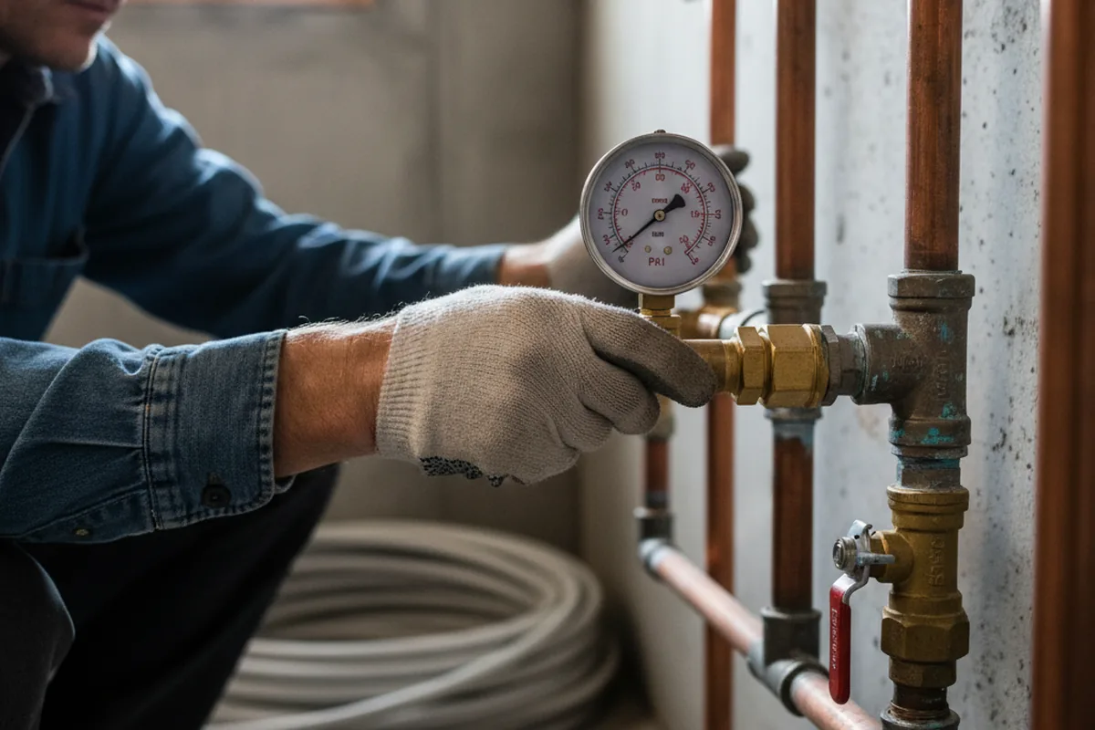 Pressure testing a repaired line during Water Line Repair in Clemson